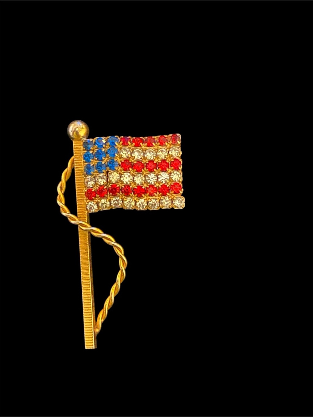 Vintage USA flag w rhinestones